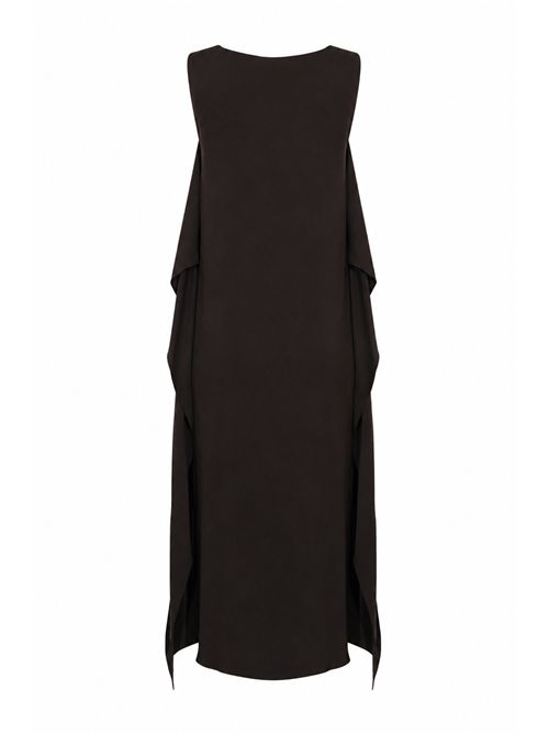 Abito midi Libby in drap di viscosa stretch con ricamo rose Liviana Conti | F6SS24W18-0